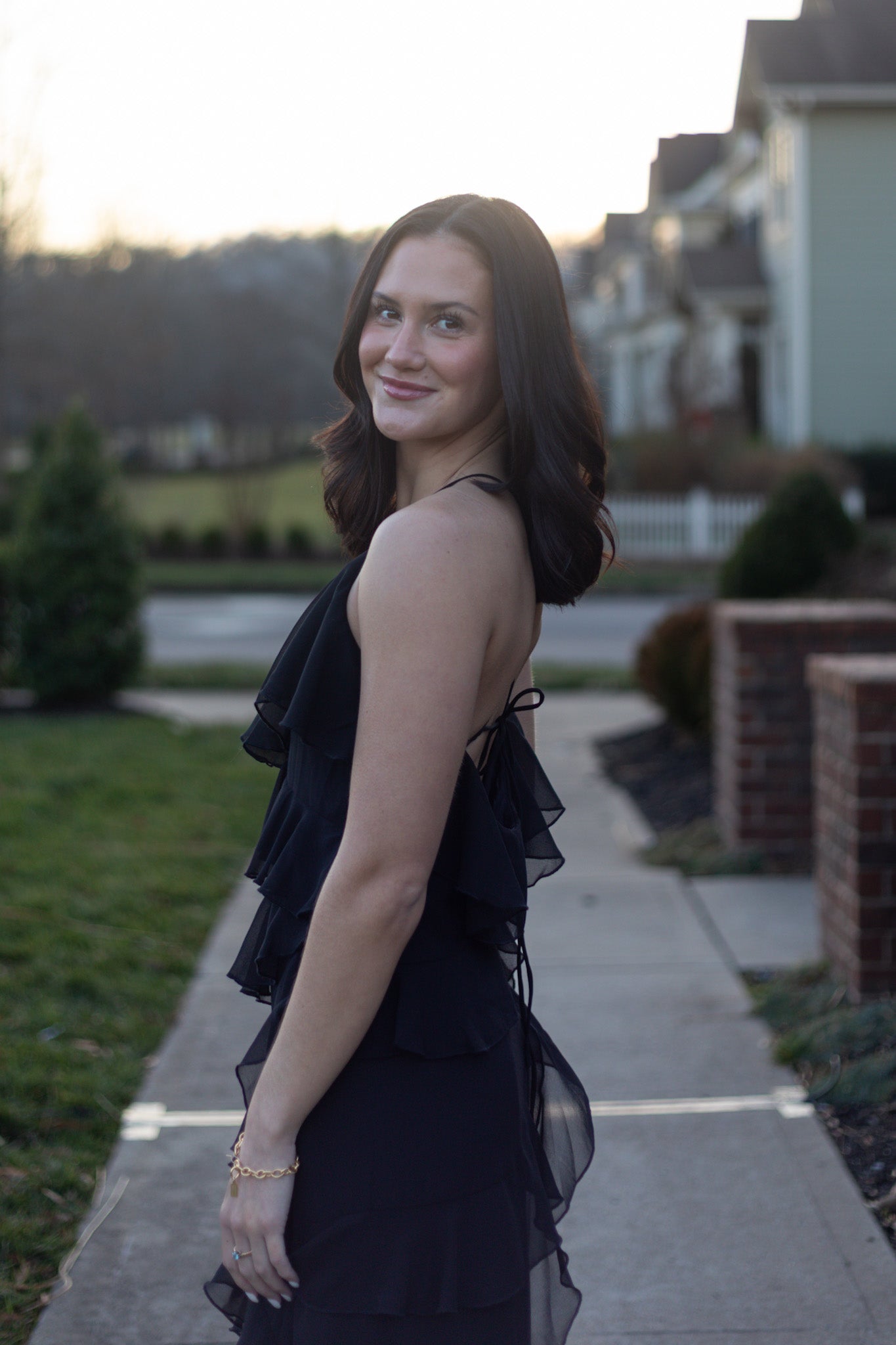 Mila Layered Dress - Black