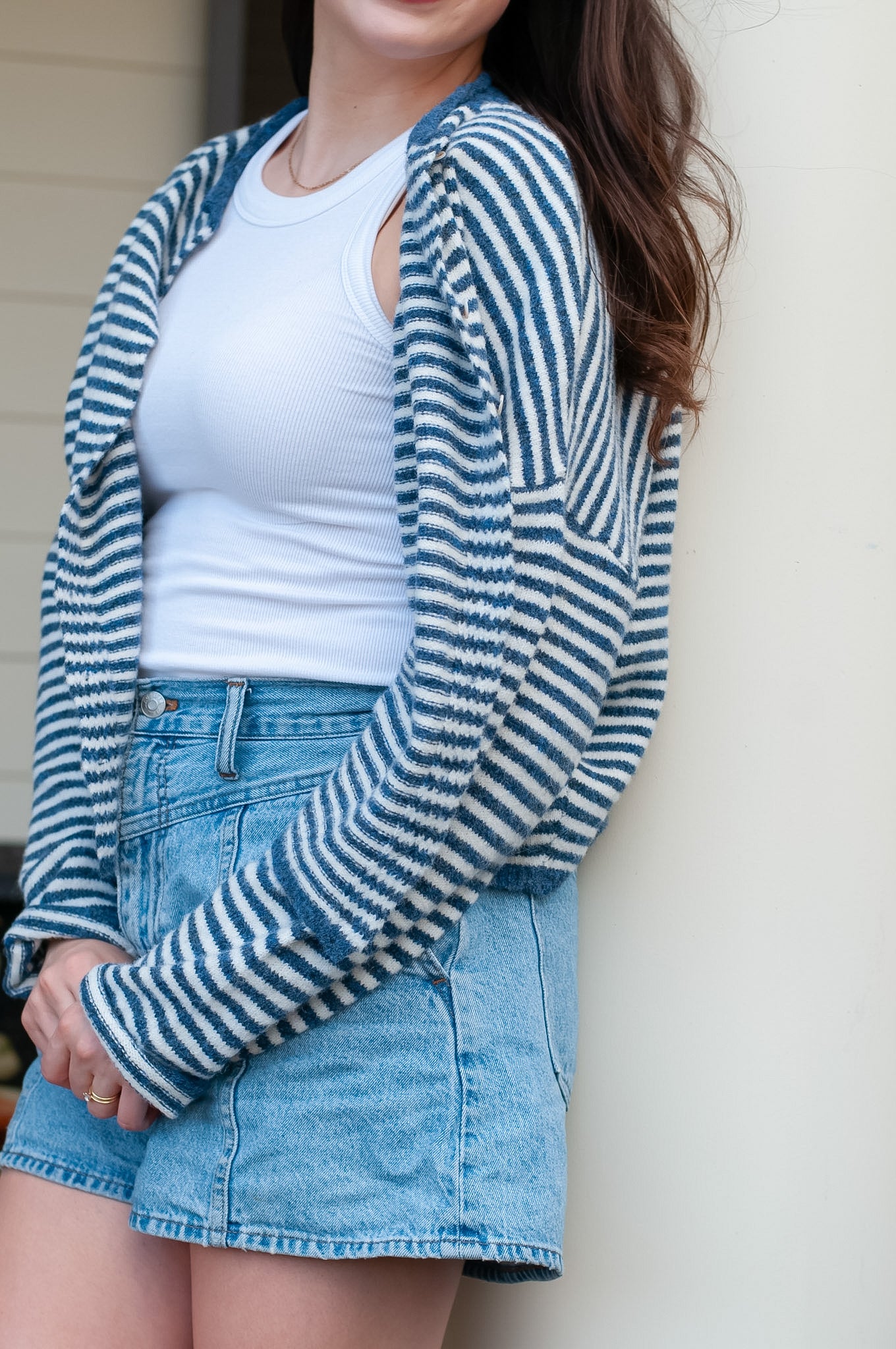 Everly Cardigan Denim Blue