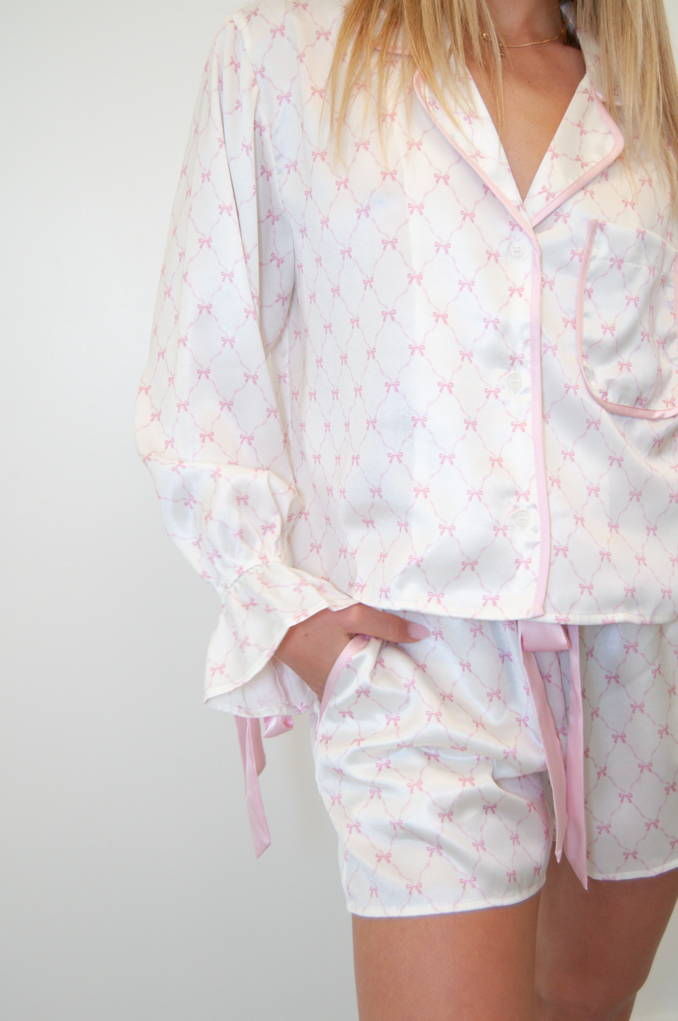 Savannah Pink Bows Pajamas Set