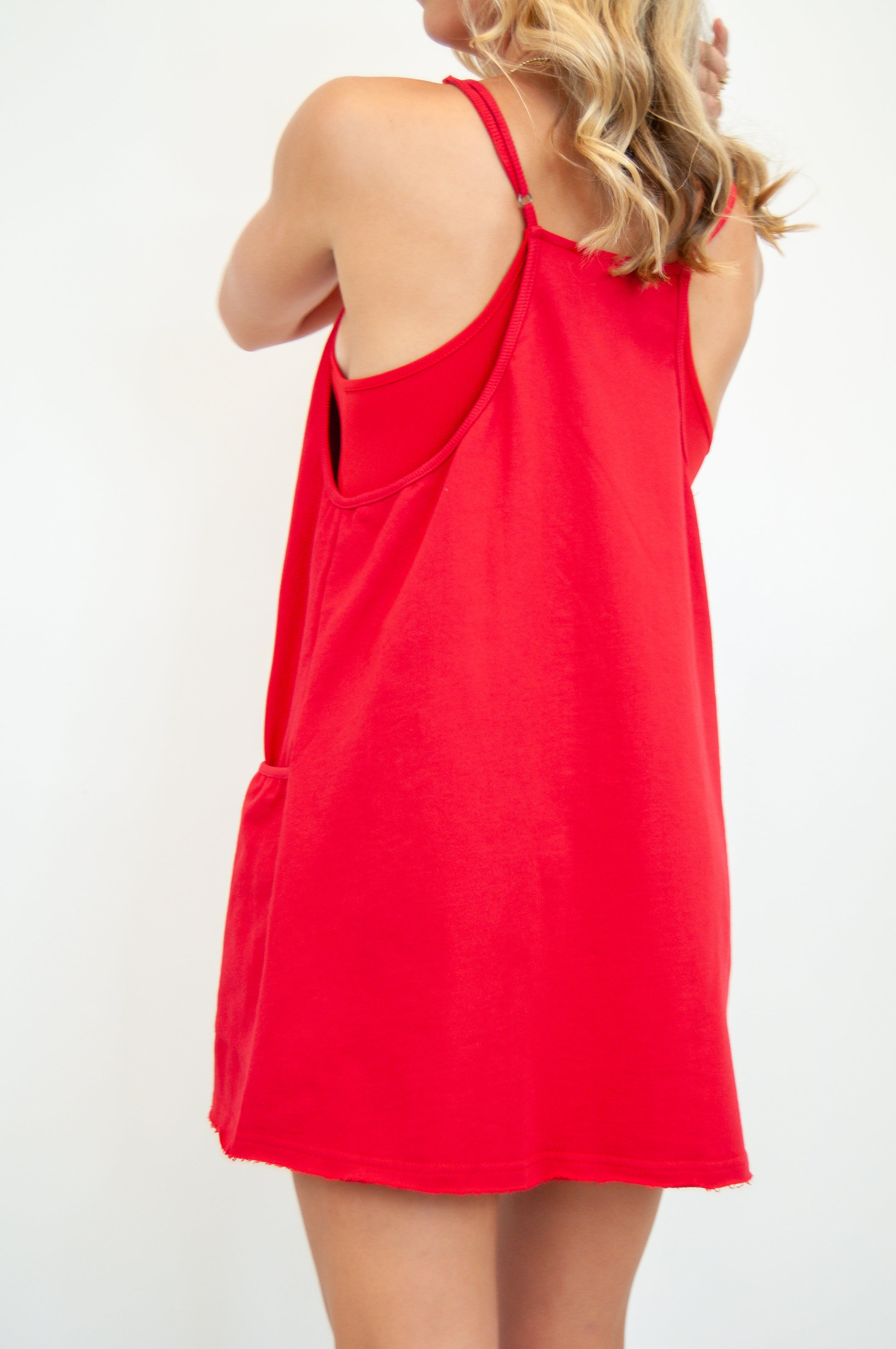 Sporty Mini Dress w/Built In Liner Red