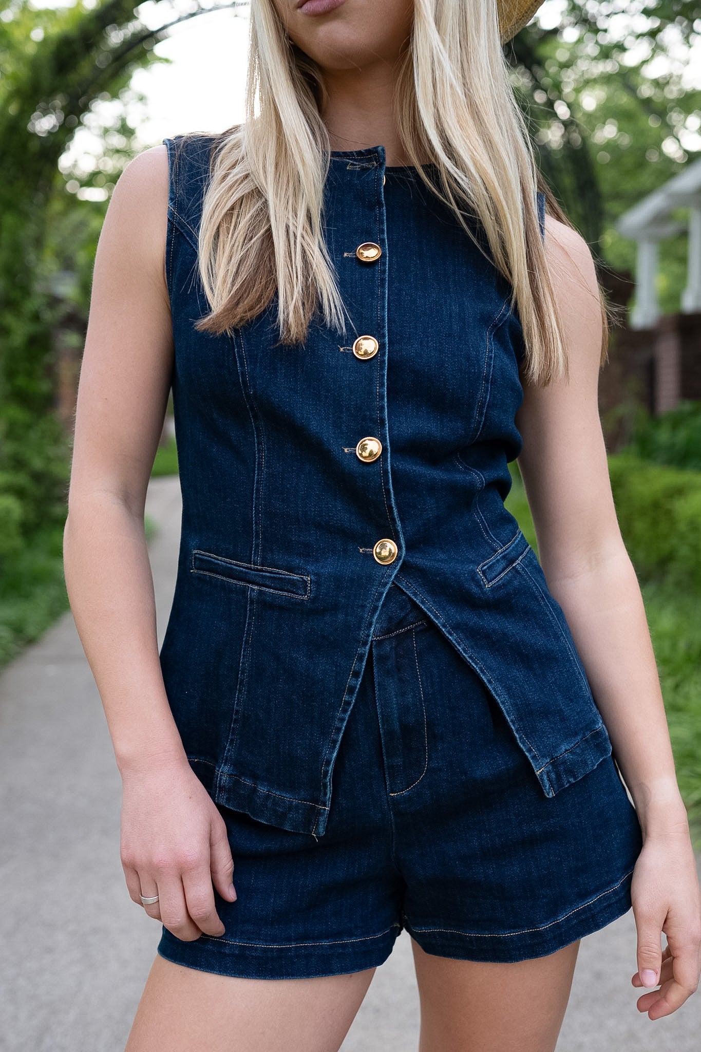 Cecilie Denim Shorts Set