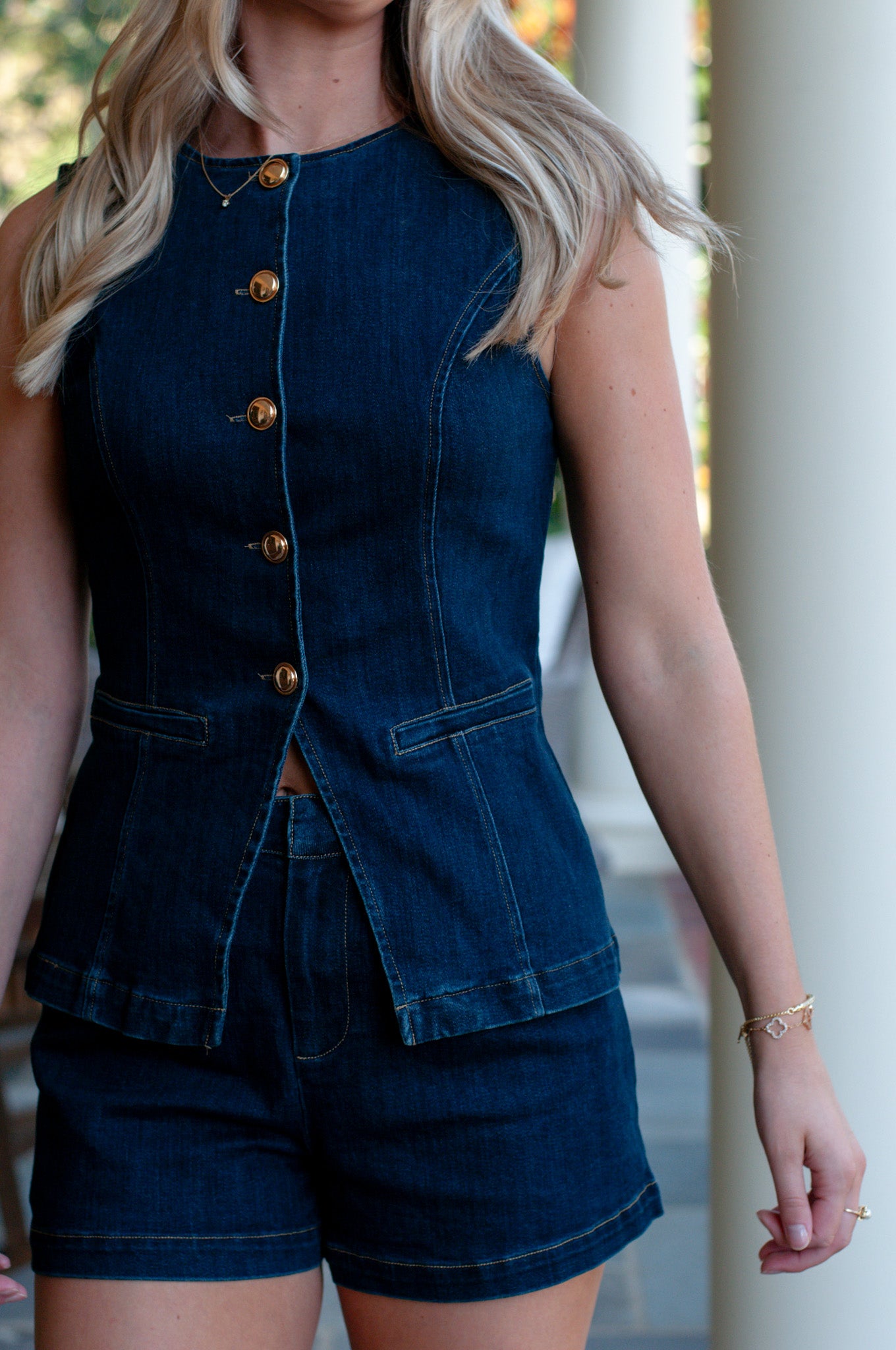 Cecily Denim Shorts Set