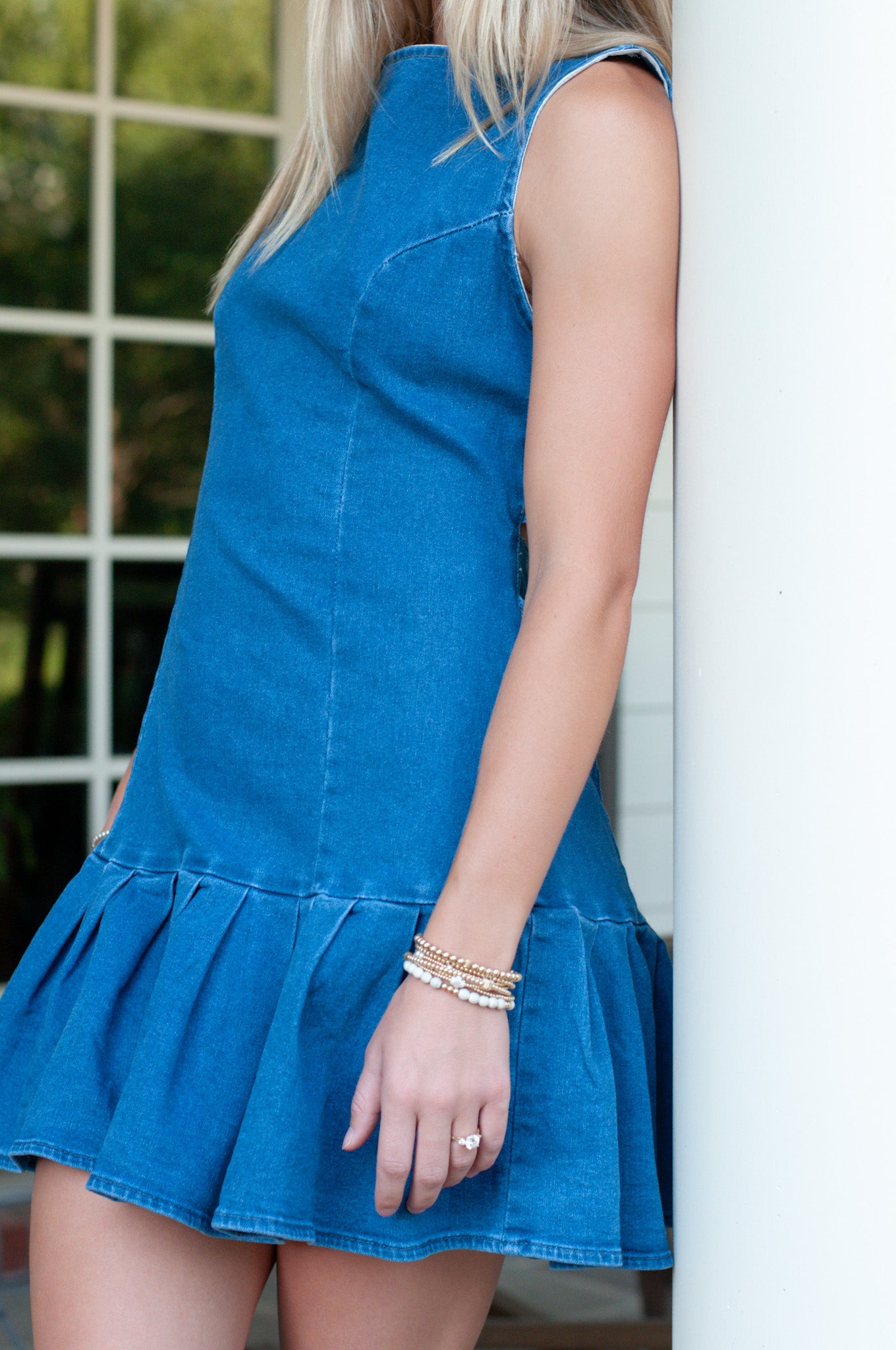 Willow Pleated Denim Dress