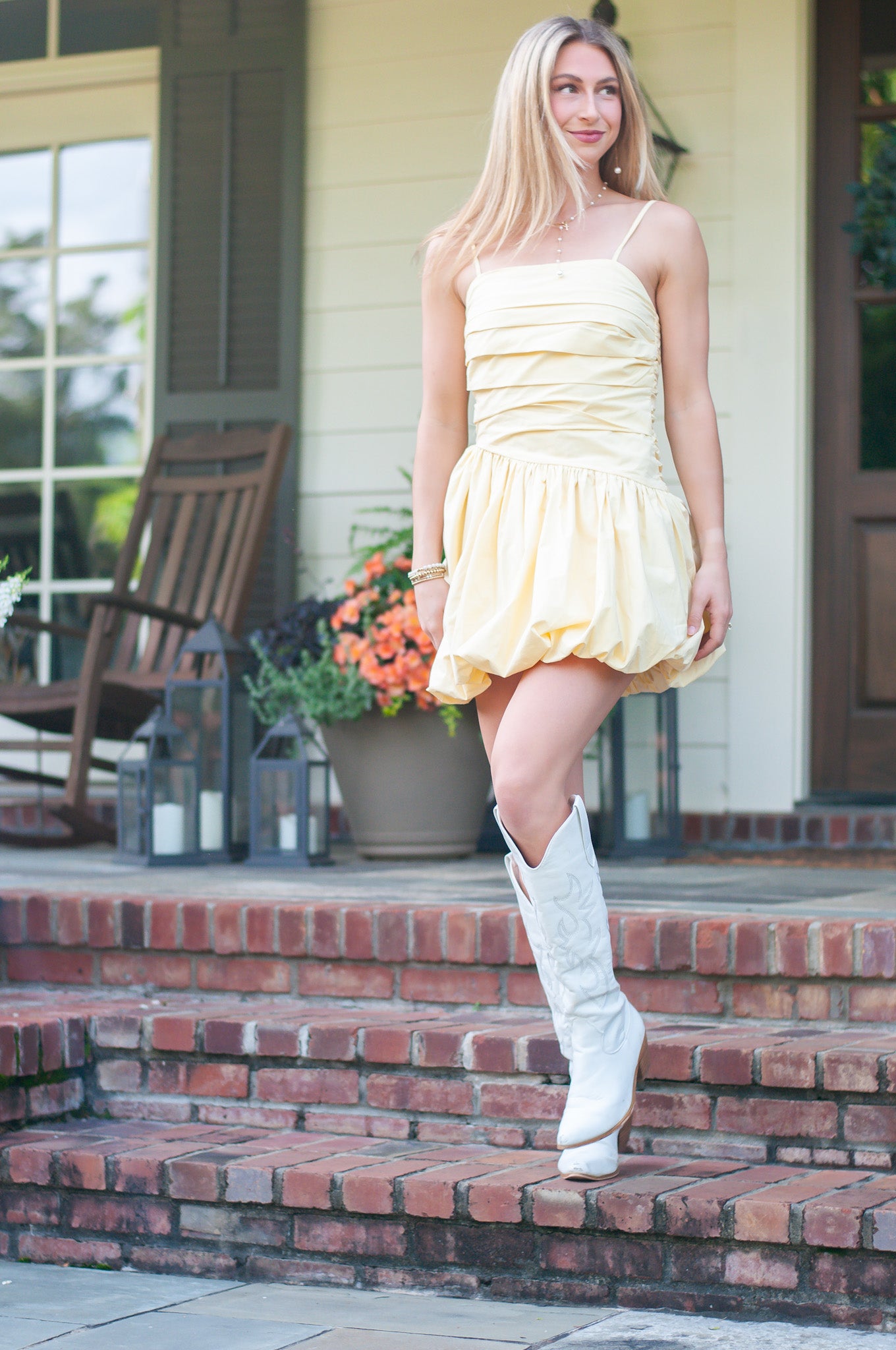 Lemon Drop Mini Bubble Dress