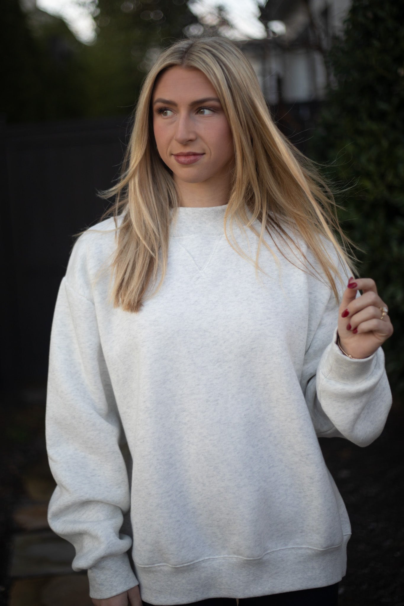 Parker Oversized Sweatshirt Heather White