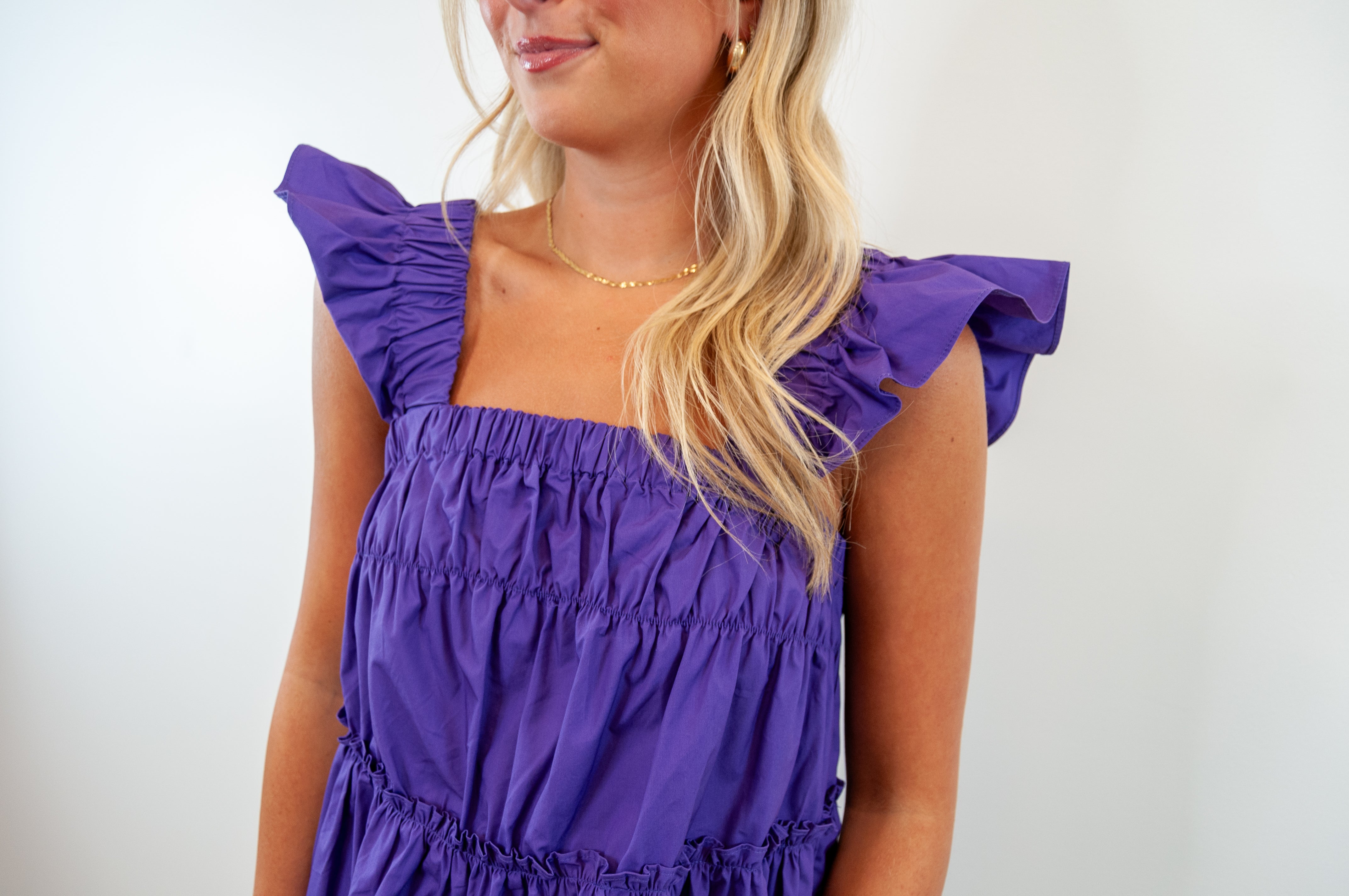 Ruffle A-Line Mini Dress