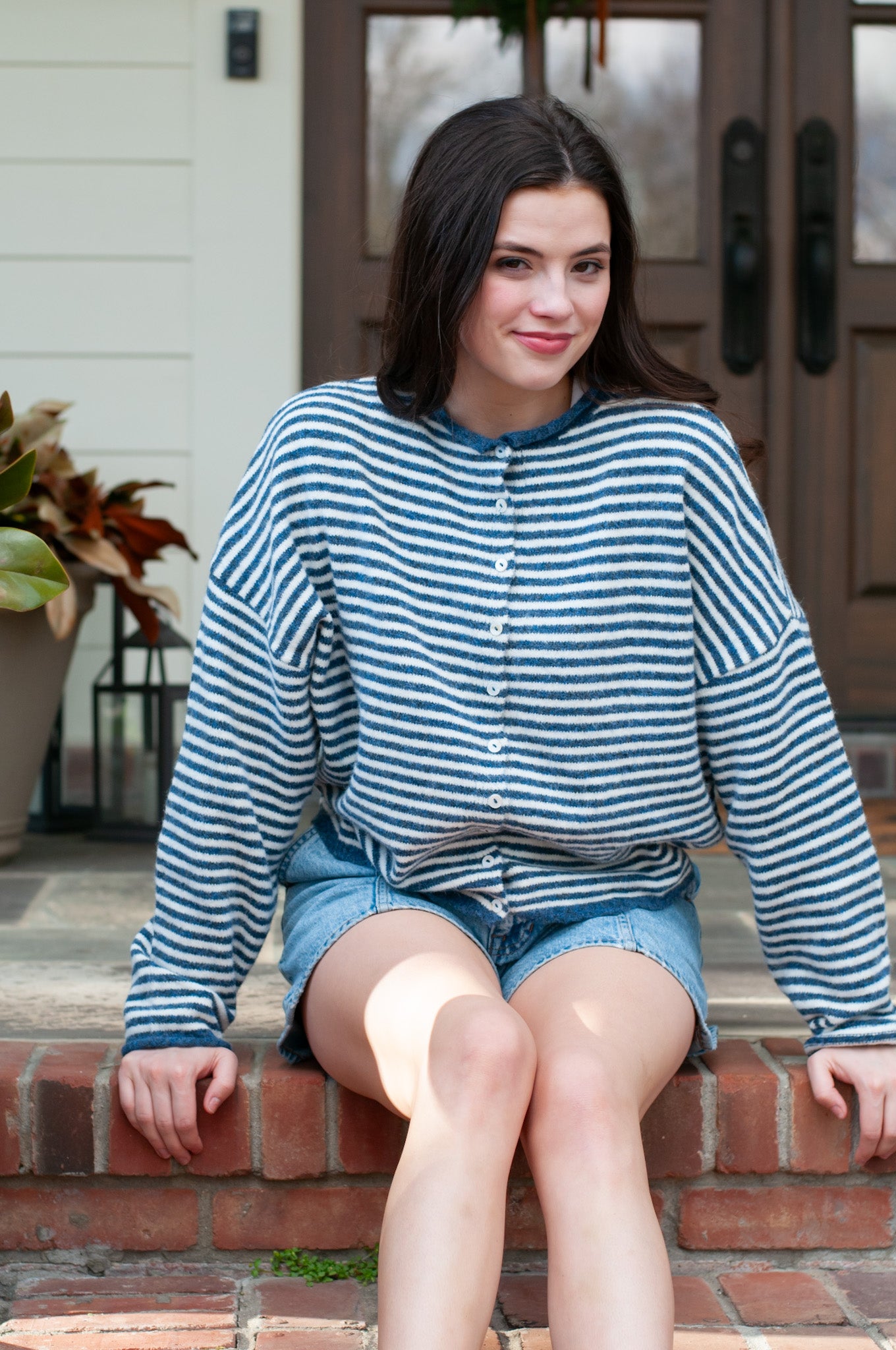 Everly Cardigan Denim Blue