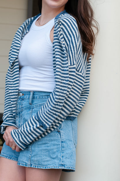 Everly Cardigan Denim Blue