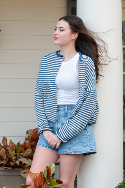 Everly Cardigan Denim Blue
