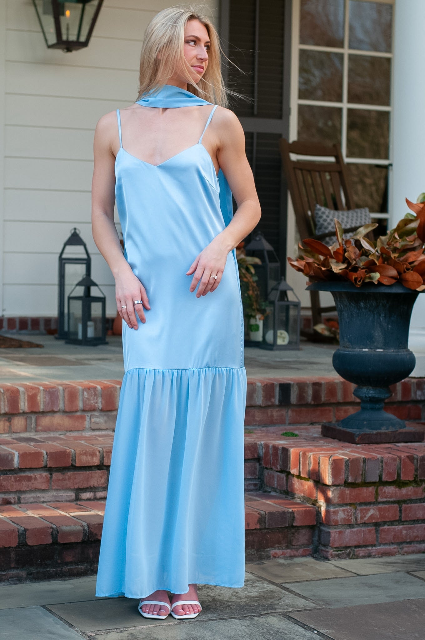 muted blue maxi dress Rowan Maxi Dress