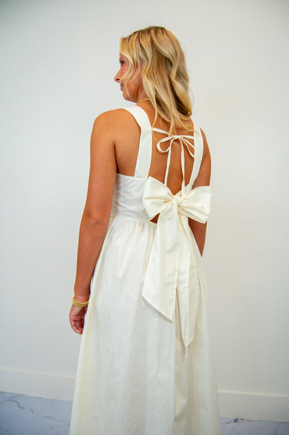 Square Neck Strappy Tie Back Dress