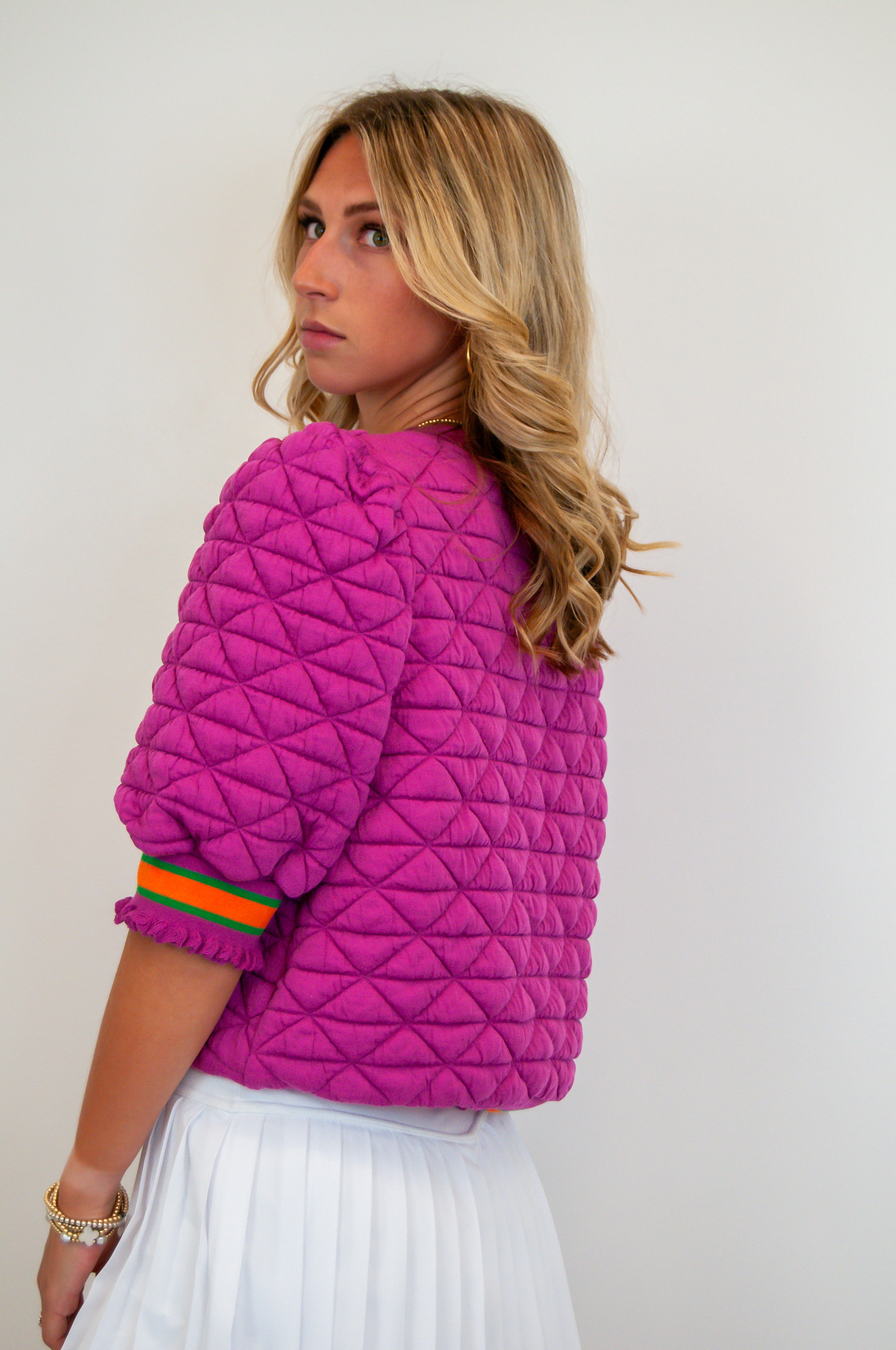 Quilted Striped Band Top