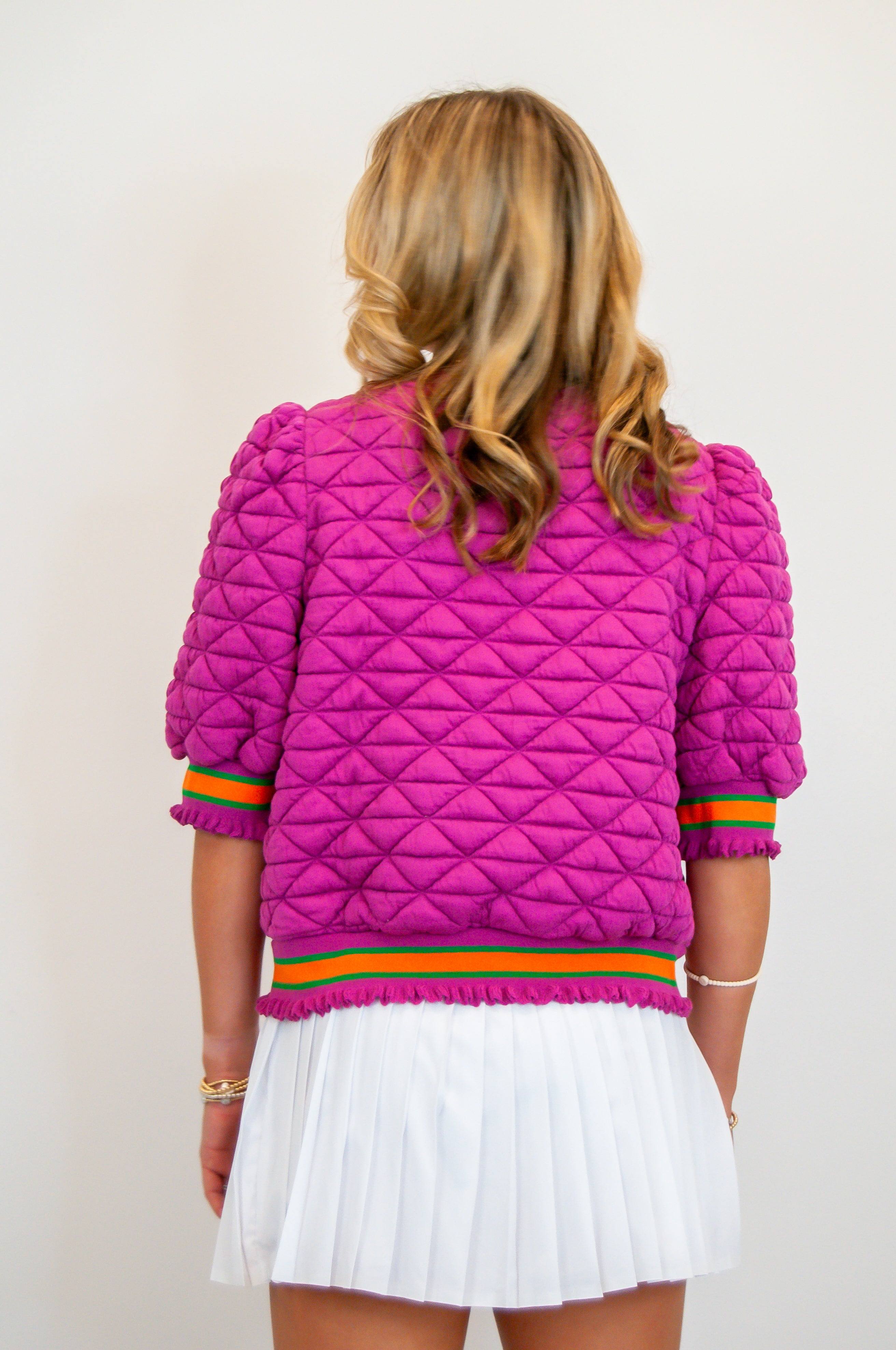 Quilted Striped Band Top