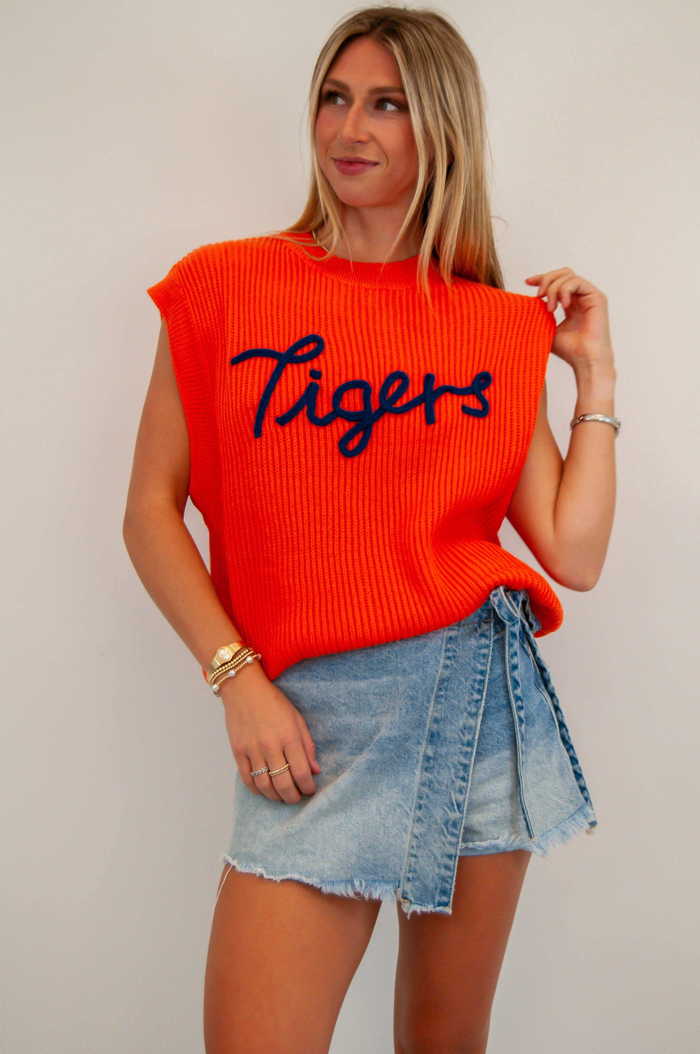 Tigers Embroidered Game Day Sweater