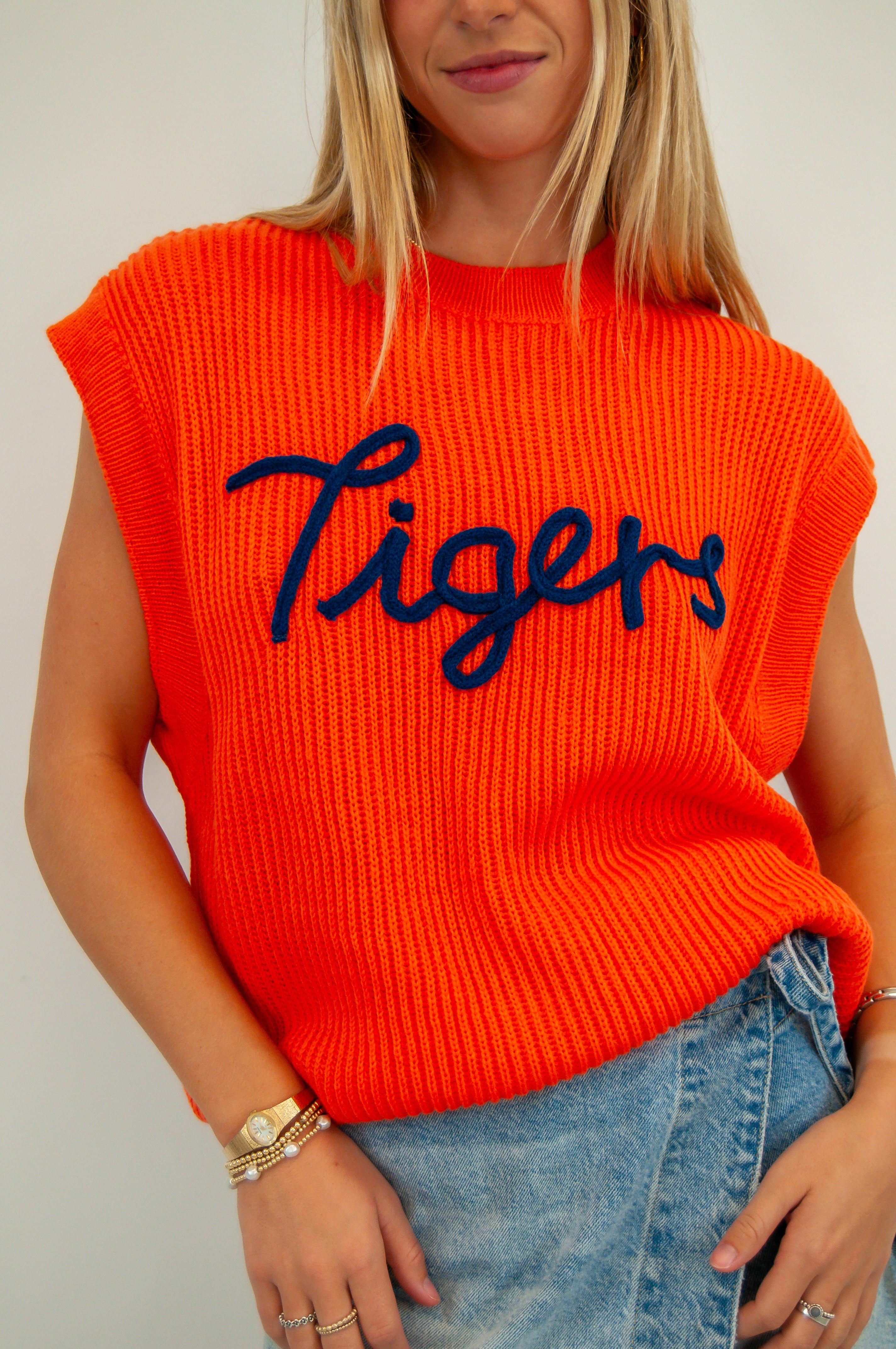 Tigers Embroidered Game Day Sweater