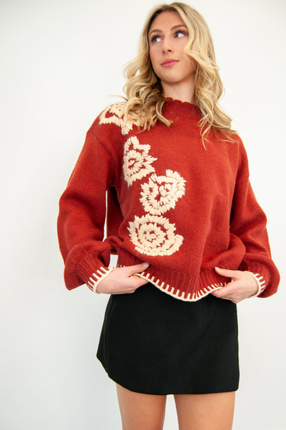 Floral Embroidrered Sweater