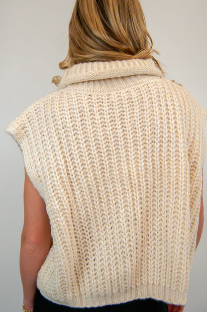 Sleeveless Cable Knit Sweater