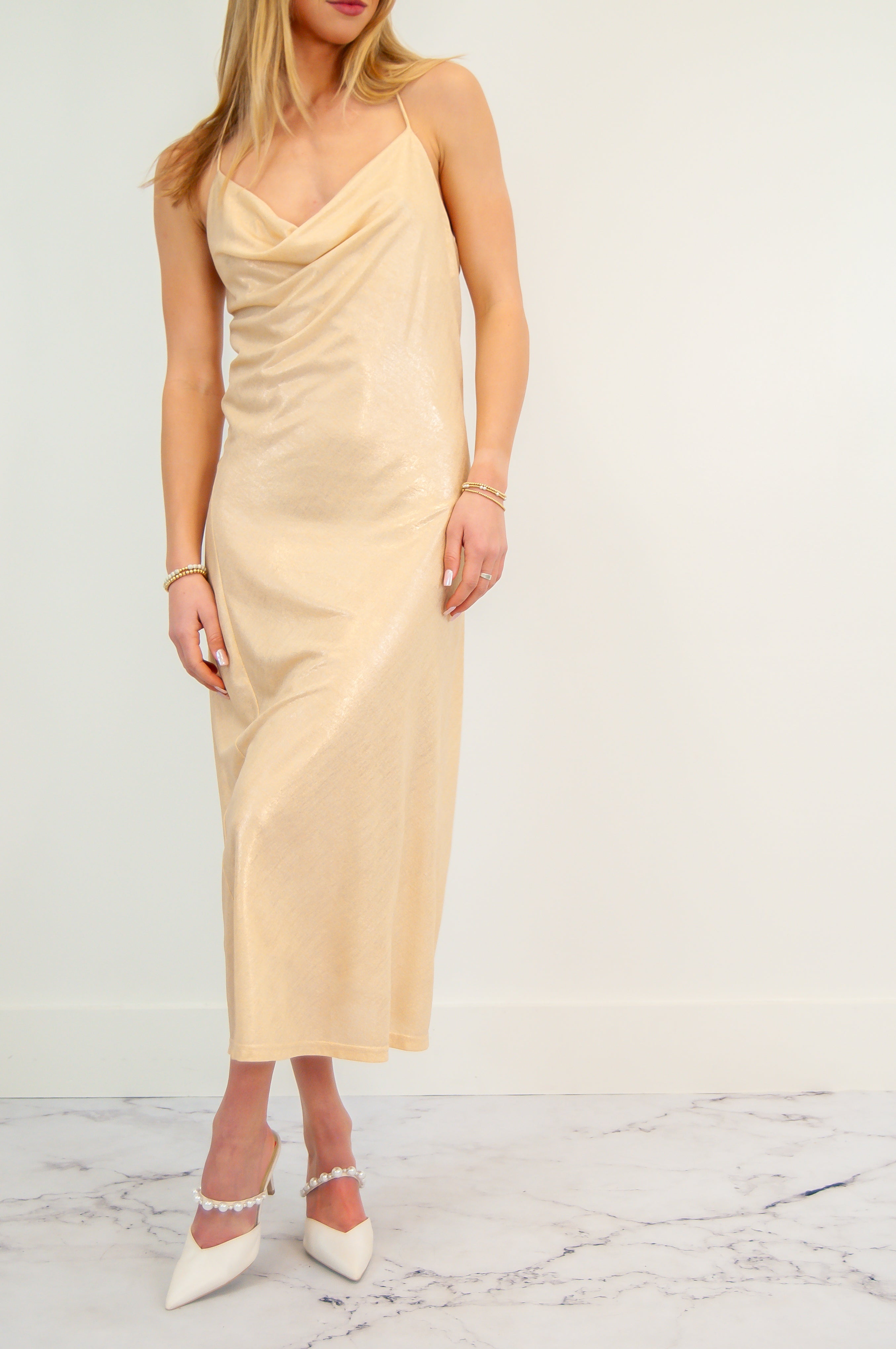 Sophia Drape Neck Slip Dress