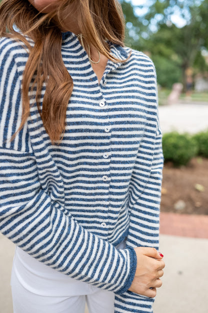Everly Cardigan Denim Blue