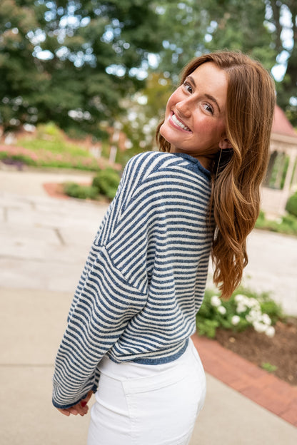 Everly Cardigan Denim Blue
