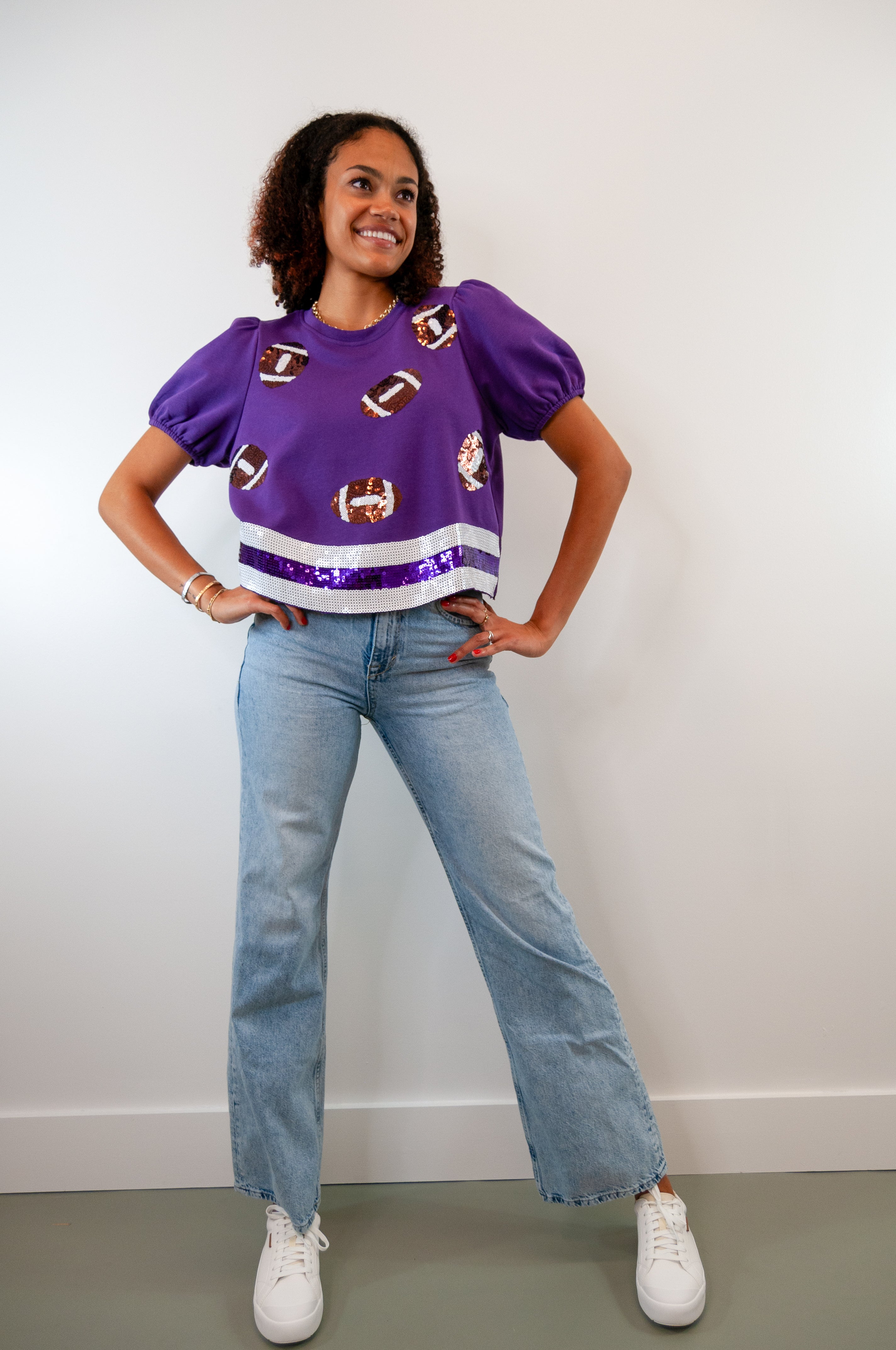 Game Day Sequin Football Tee